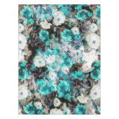 Nappe Noir blanc turquoise de turquoise florale (Devant)