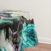Nappe Noir blanc turquoise de turquoise florale (In Situ)
