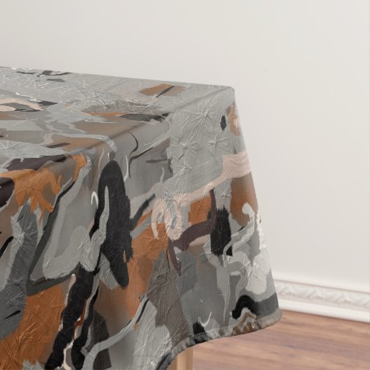 Nappe Noir, Gris et Caramel Abstrait (In Situ)