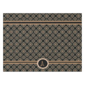 Nappe Noir & Or Moderne Motif de Monogramme classique (Devant (Horizontal))