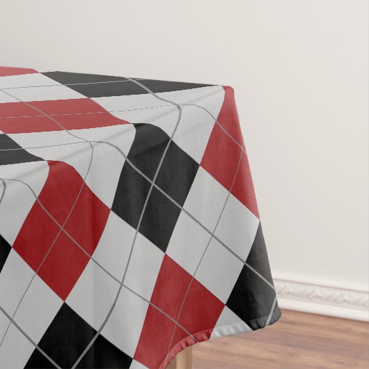 Nappe Noir rouge et gris, plaid vérifié - (In Situ)