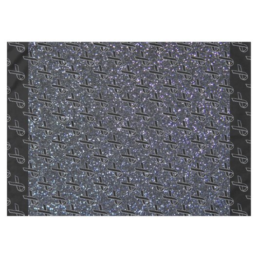 Nappe Noir Sensibilisation au ruban Bleu (Devant (Horizontal))