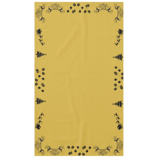 Nappe Noir sur or Joyeux Noël | Grand (Devant)