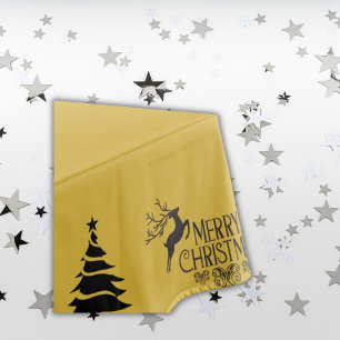 Nappe Noir sur or Joyeux Noël Moyen