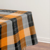 Nappe Noir, tartan orange / tissu de table motif plaid (In Situ)