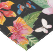 Nappe noire de fleurs tropicales (Angle)