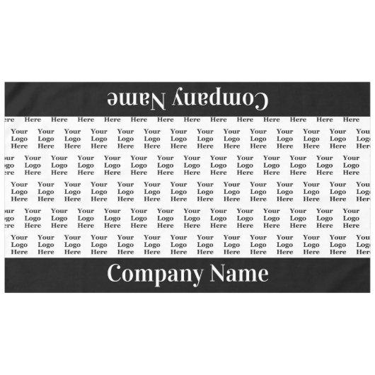 Nappe Nom de l'entreprise Logo noir et blanc Motif ici (Devant (Horizontal))