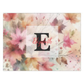 Nappe Nom du monogramme Feuilles d'automne dans l'aquare (Devant (Horizontal))