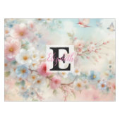 Nappe Nom du monogramme sur l'aquarelle Fleurs dans les (Devant (Horizontal))