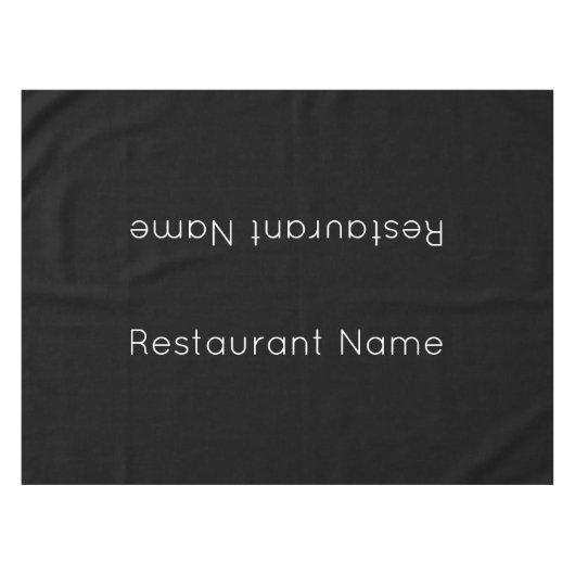 Nappe Nom du restaurant Modèle de texte noir et blanc (Devant (Horizontal))