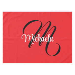 Nappe Nom initial minimaliste moderne monogramme rouge