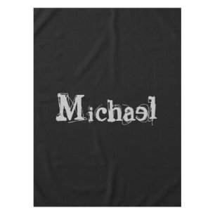 Nappe Nom monogramme moderne minimaliste noir blanc