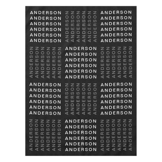 Nappe Nom ou mot Motif gris noir et blanc (Devant)