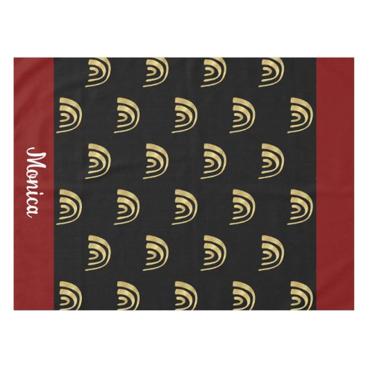 Nappe Nom personnalisé or arc-en-ciel et noir (Devant (Horizontal))