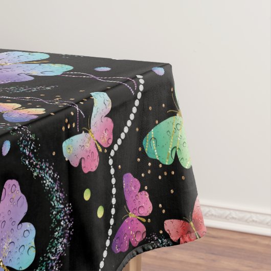 Nappe Nom personnel Élégant Papillons violets brillants (In Situ)