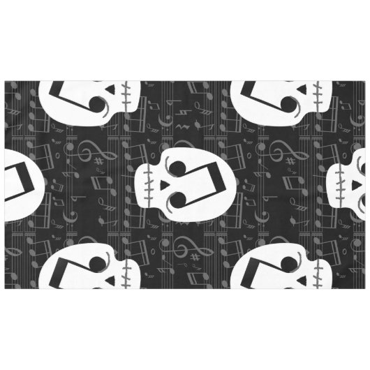Nappe note de musique gothique yeux crâne macabre (Devant (Horizontal))