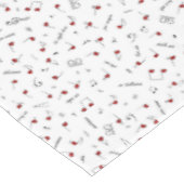 Nappe Notes d'amour Cœur rouge Notation musicale (Angle)