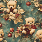 Nappe nounours de Noël vintage