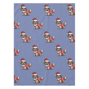 Nappe Nous vous souhaitons un joyeux Noël avec un chien 