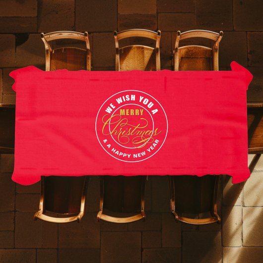 Nappe Nous vous souhaitons un joyeux Noël rouge