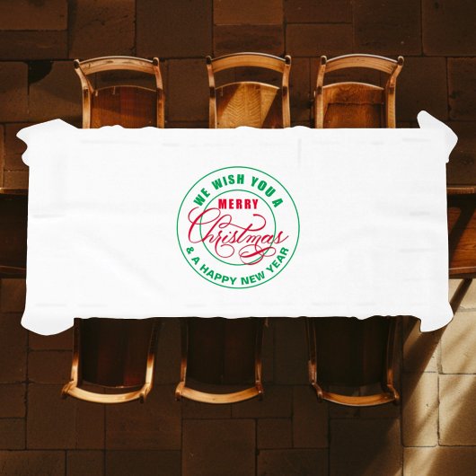 Nappe Nous vous souhaitons un joyeux Noël rouge et vert