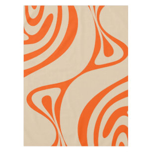 Nappe Nouveau Groove Abstrait Trippy Retro Motif Orange