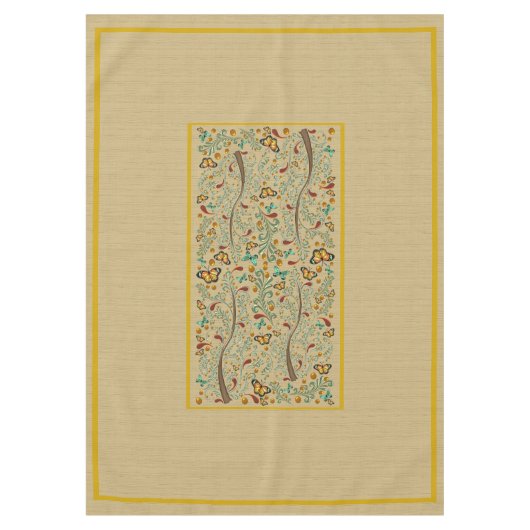 Nappe Nouveaux papillons et orangers 60" x 84" (Devant)