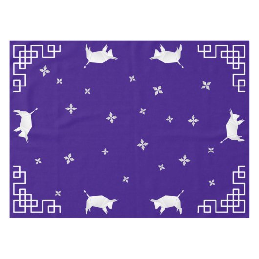 Nappe Nouvel An chinois Origami Oxen & Stars (Devant (Horizontal))