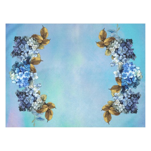 Nappe Nuances d'aquarelle bleue Hydrangeas (Devant (Horizontal))