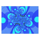 Nappe Nuances de bleu Art fractal abstrait moderne (Devant (Horizontal))