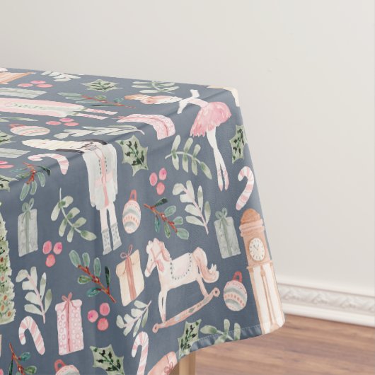 Nappe Nutcracker Holiday Aquarelle bleu (In Situ)