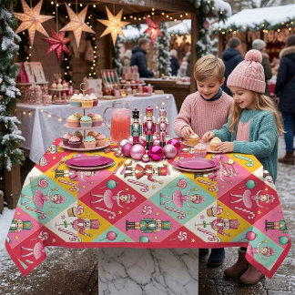 Nappe Nutcracker Rose Pâle et Fée Dragée Candyland