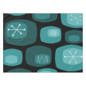 Nappe Oblongs modernes du milieu du siècle Noir Turquois (Devant (Horizontal))