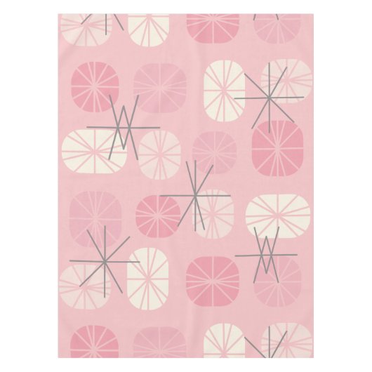 Nappe Oblongs Motifs du milieu du siècle rose Vanille (Devant)