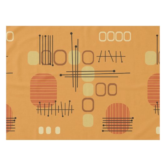 Nappe Ocre en tissu d'écorce Abstrait atomique (Devant (Horizontal))