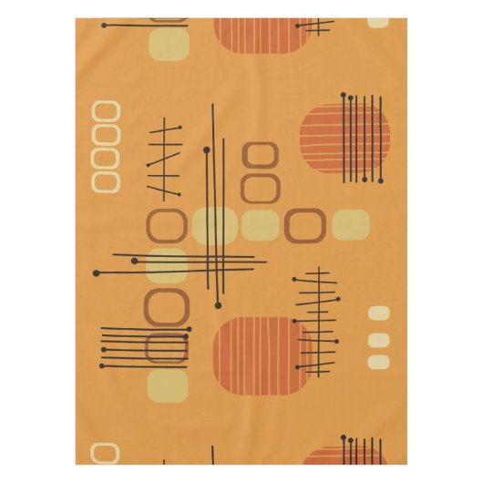 Nappe Ocre en tissu d'écorce Abstrait atomique (Devant)