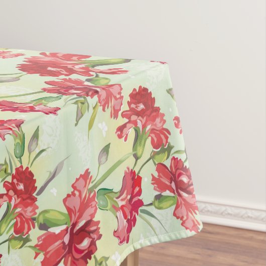 Nappe Oeillets rouges sur le vert avec des papillons (In Situ)