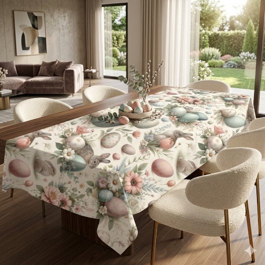 Nappe Œufs décoratifs de Pâques lapin de printemps paste