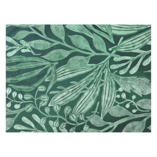 Nappe OEuvre d'art Feuille vert botanique (Devant (Horizontal))