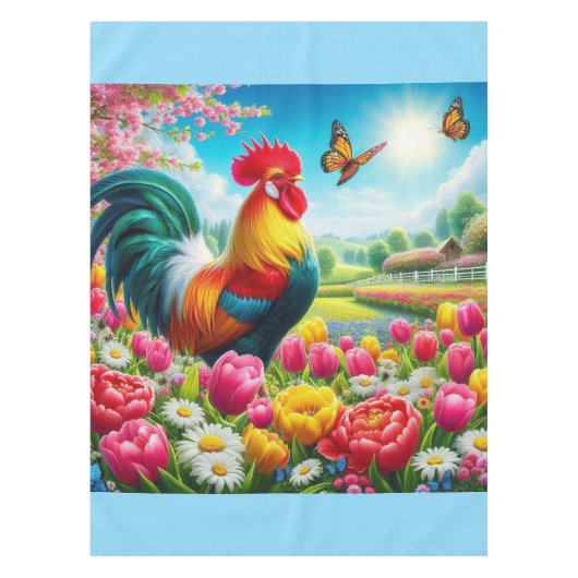 Nappe OEuvre florale/de printemps/de poulet (Devant)