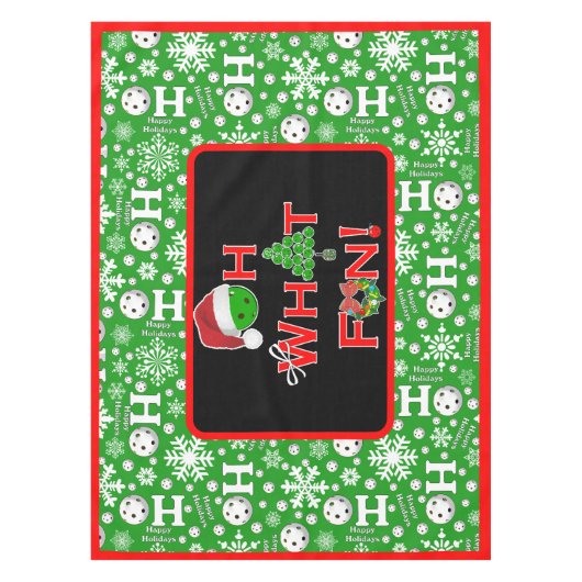 Nappe Oh Quel Amusement Noël Pickleball Green Ho Ho Ho (Devant)