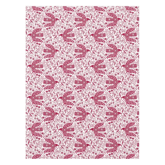 Nappe Oiseau Art Rouge Blanc (Devant)