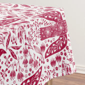 Nappe Oiseau Art Rouge Blanc