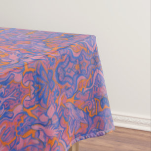 Nappe Oiseaux Arabesque Oriental Bohème Bohème Bleu Oran