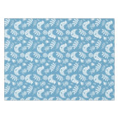 Nappe Oiseaux blancs et fleurs en bleu (Devant (Horizontal))