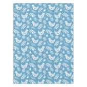 Nappe Oiseaux blancs et fleurs en bleu (Devant)