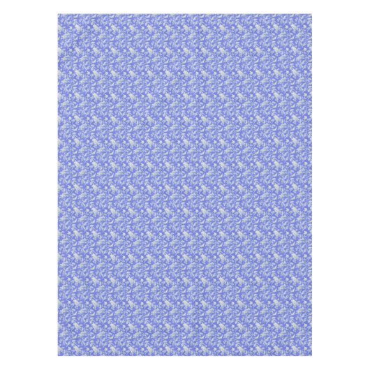 Nappe Oiseaux blancs et fleurs en bleu (Devant)