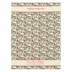 Nappe Oiseaux chintzy victoriens et style Vintage Rose