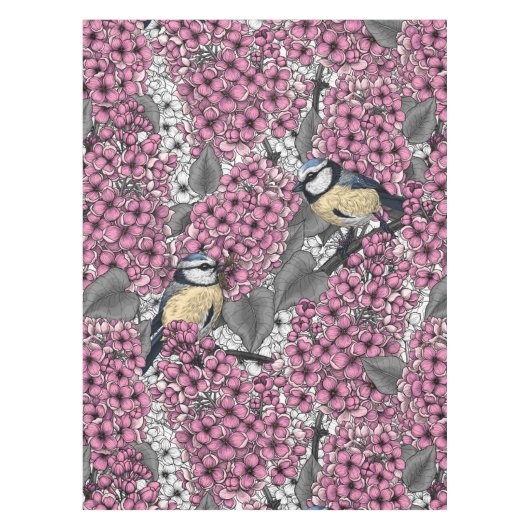 Nappe Oiseaux dans le jardin lilas rose (Devant)