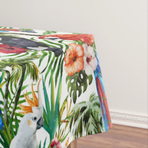 Nappe Oiseaux d'aquarelle et motif tropicaux de